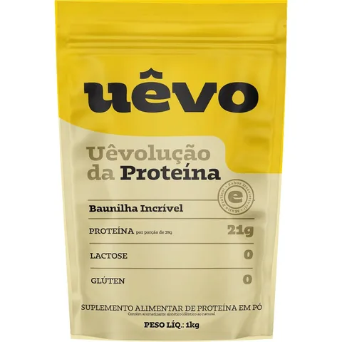 Proteína de Ovo UÊVO Baunilha, Refil 1 kg — embalagem