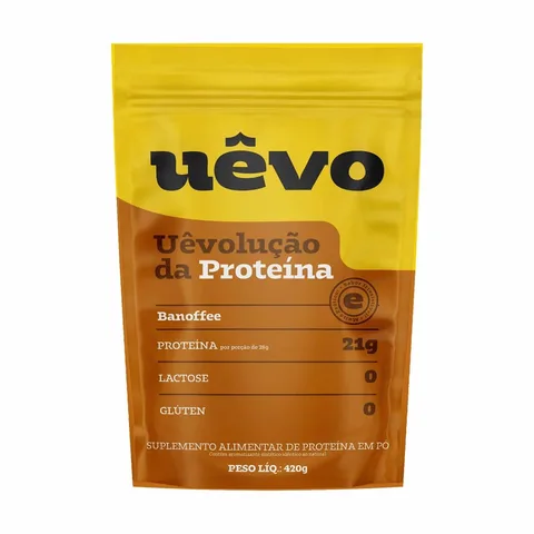 Proteína de Ovo UÊVO Banoffee, Refil 420 g — embalagem
