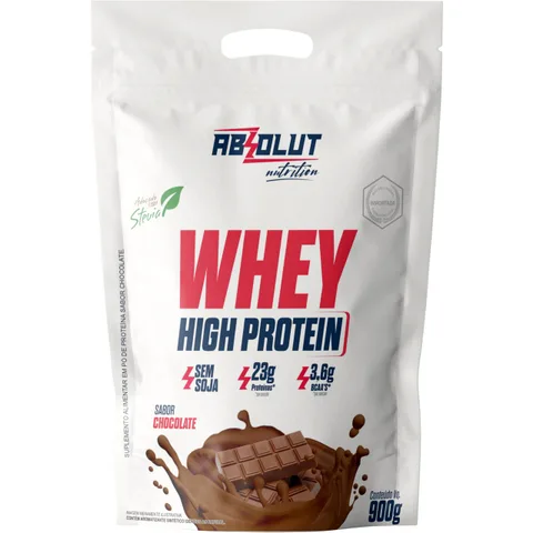 Whey High Protein Absolut Chocolate refil 900 g — embalagem