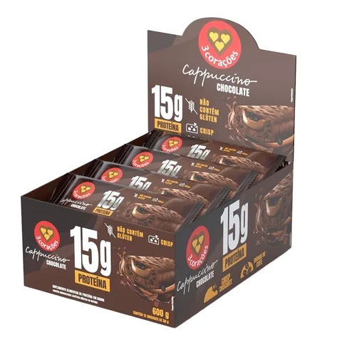 Barra Cappuccino 3 Corações Chocolate 12 x 50 g — embalagem