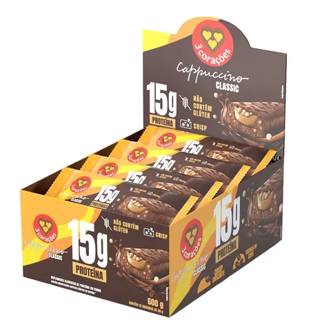 Barra Cappuccino 3 Corações Classic 12 x 50 g — embalagem