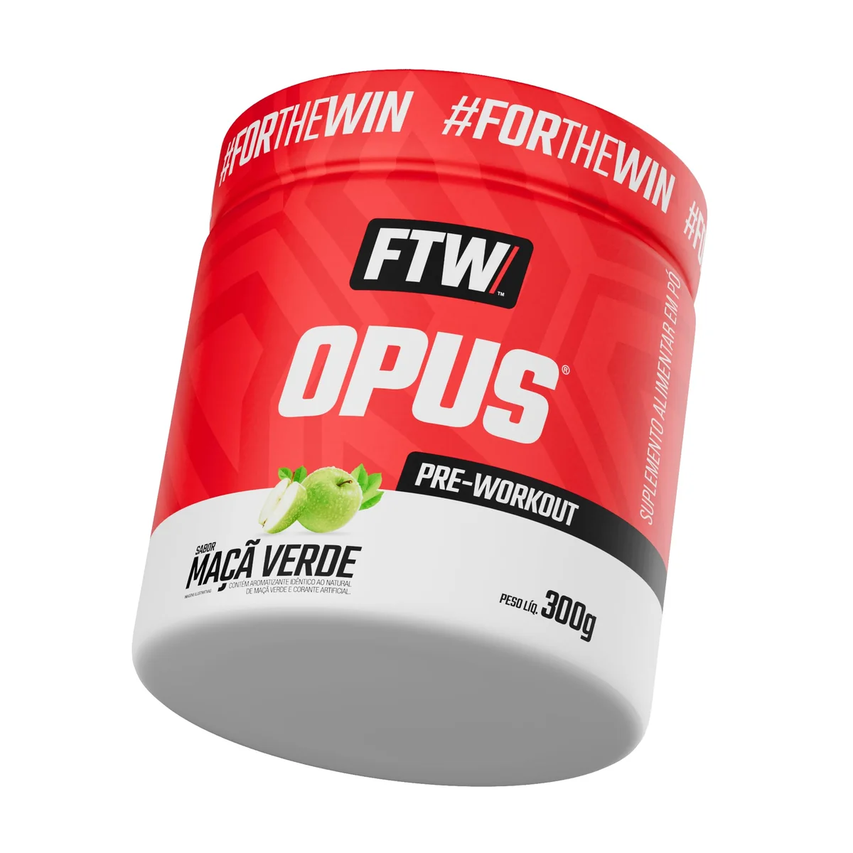 Pré-treino Opus FTW Maçã Verde 300 g — embalagem