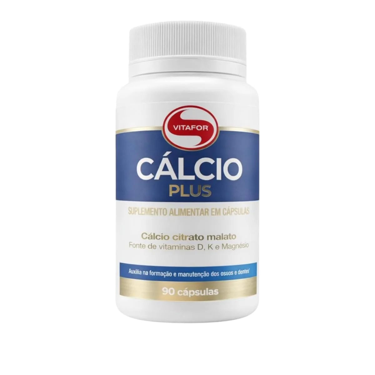 Cálcio Plus 90 cápsulas Vitafor — embalagem