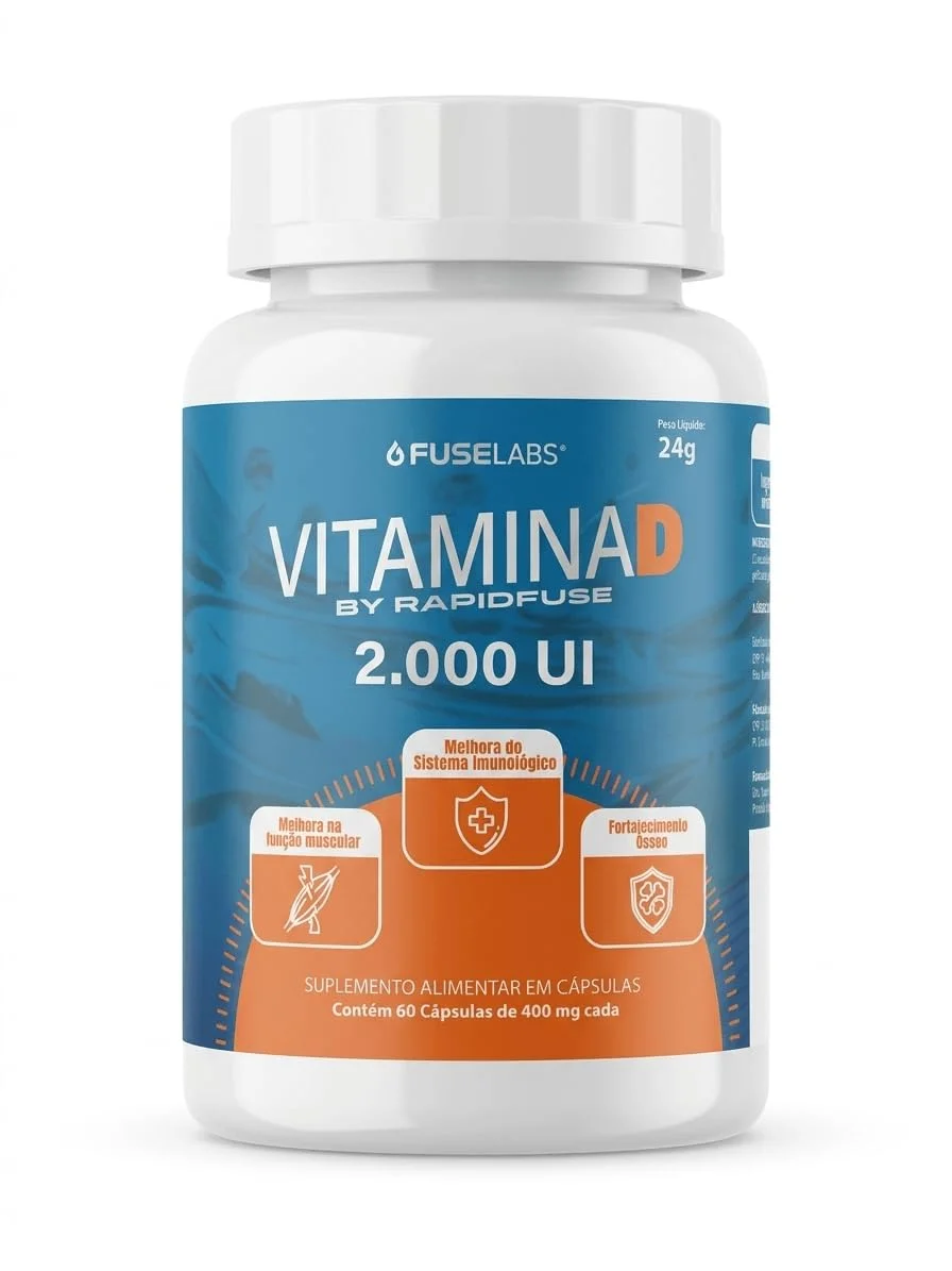 Vitamina D3 FuseLabs 2000 UI, 60 cápsulas — embalagem