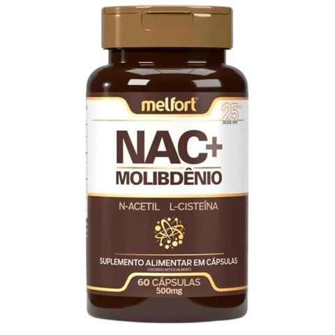 NAC + Molibdênio Melfort 60 cápsulas — embalagem