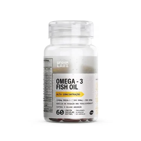 Ômega 3 Fish Oil Under Labz 60 cápsulas — embalagem
