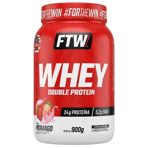 Whey Double Protein FTW Morango 900 g — embalagem