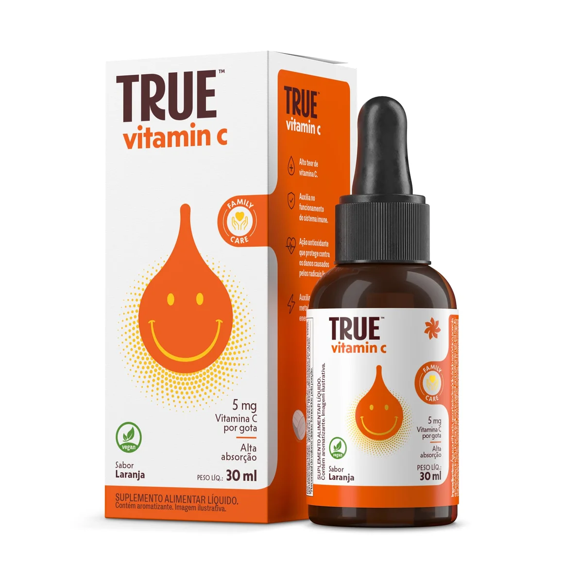 True Vitamin C True Source Laranja 30 ml — embalagem