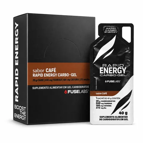 Rapid Energy Gel com cafeína FuseLabs, 10 sachês — embalagem