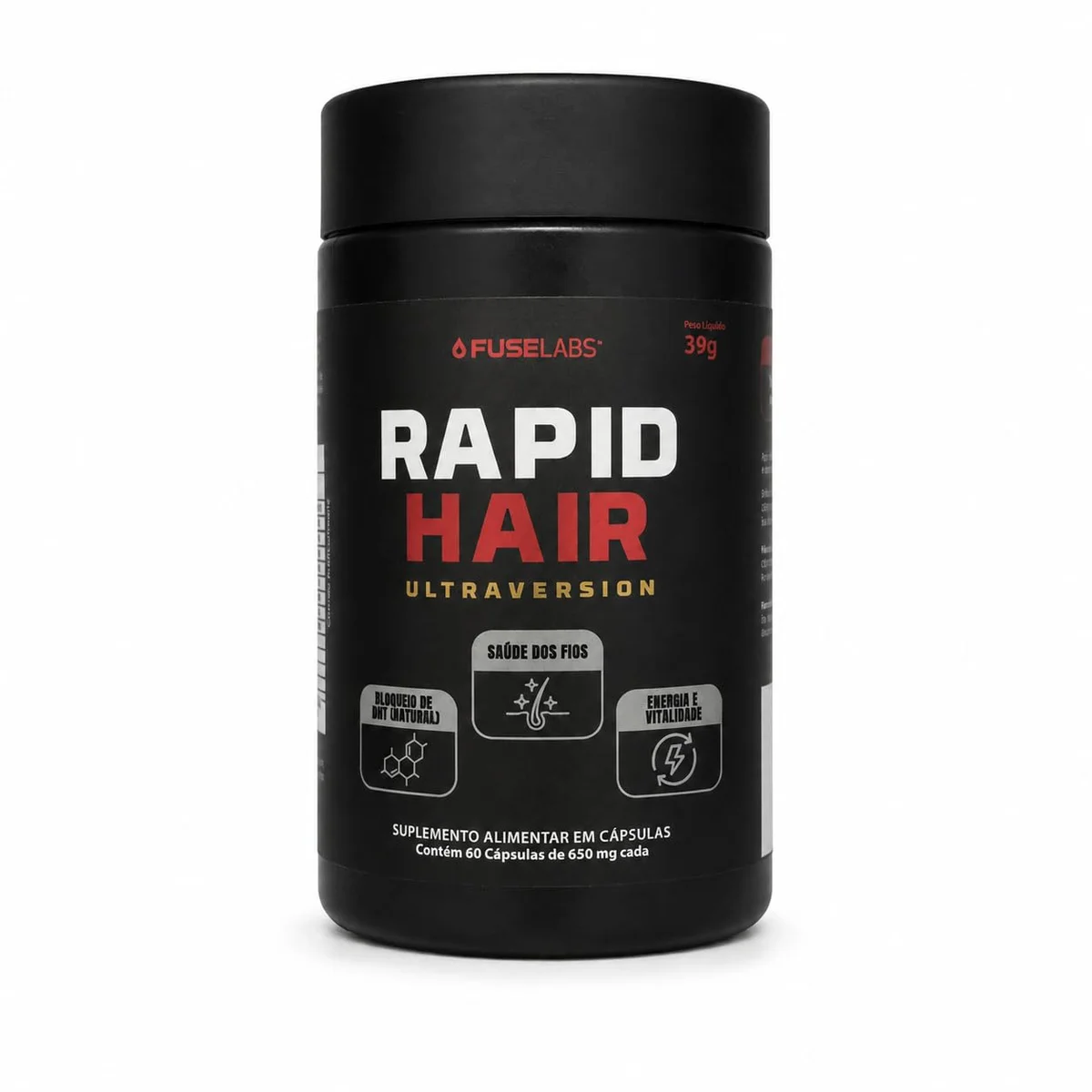 Rapid Hair FuseLabs, 60 cápsulas — embalagem