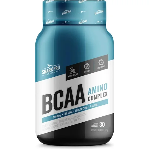 Embalagem de BCAA Amino Complex 2400 Shark Pro 30 cápsulas