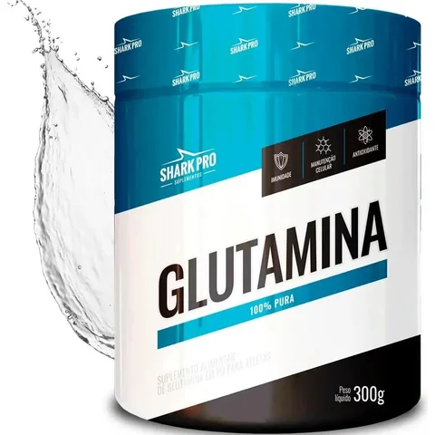 Embalagem de Glutamina Pura Shark Pro 300 g