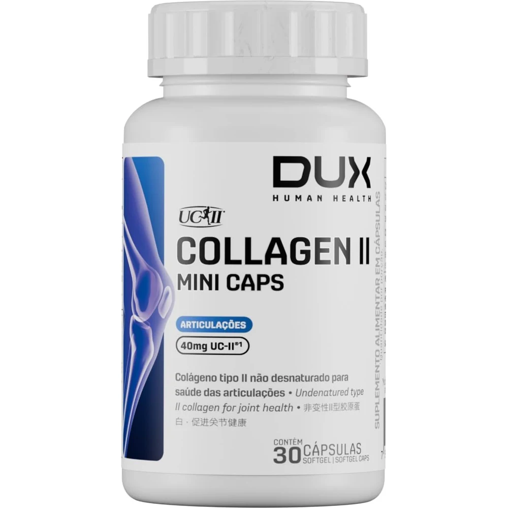 Embalagem de Collagen II Mini Caps DUX 30 cápsulas