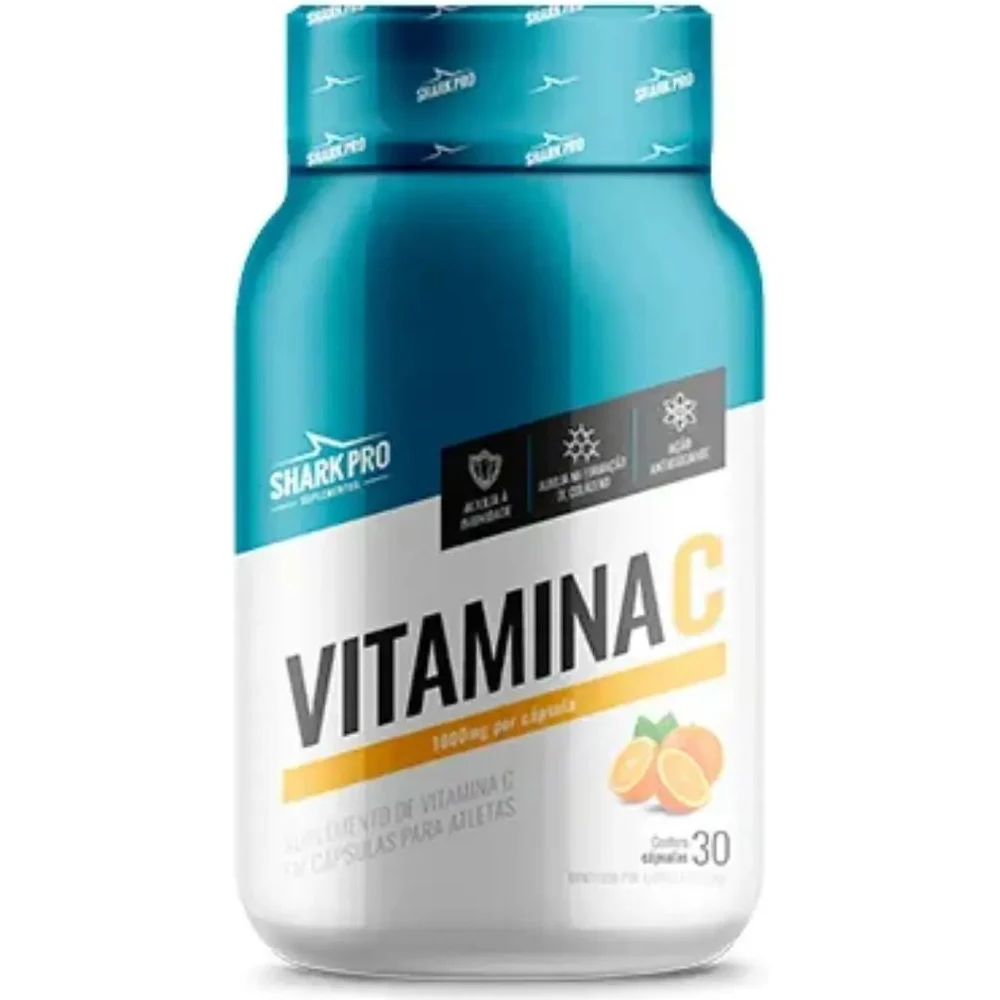 Embalagem de Vitamina C Shark Pro 30 cápsulas