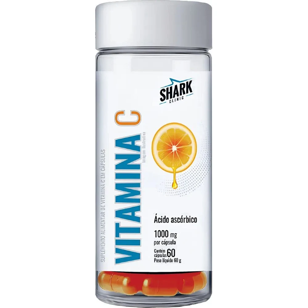 Embalagem de Vitamina C Shark Clinic 60 cápsulas