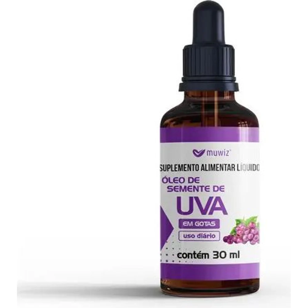 Embalagem de Óleo de Semente de Uva Muwiz Gotas 30 ml