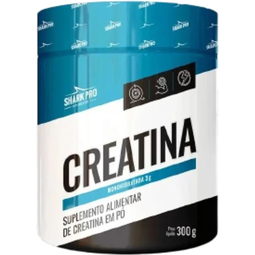 Embalagem de Creatina Pura Shark Pro 300 g