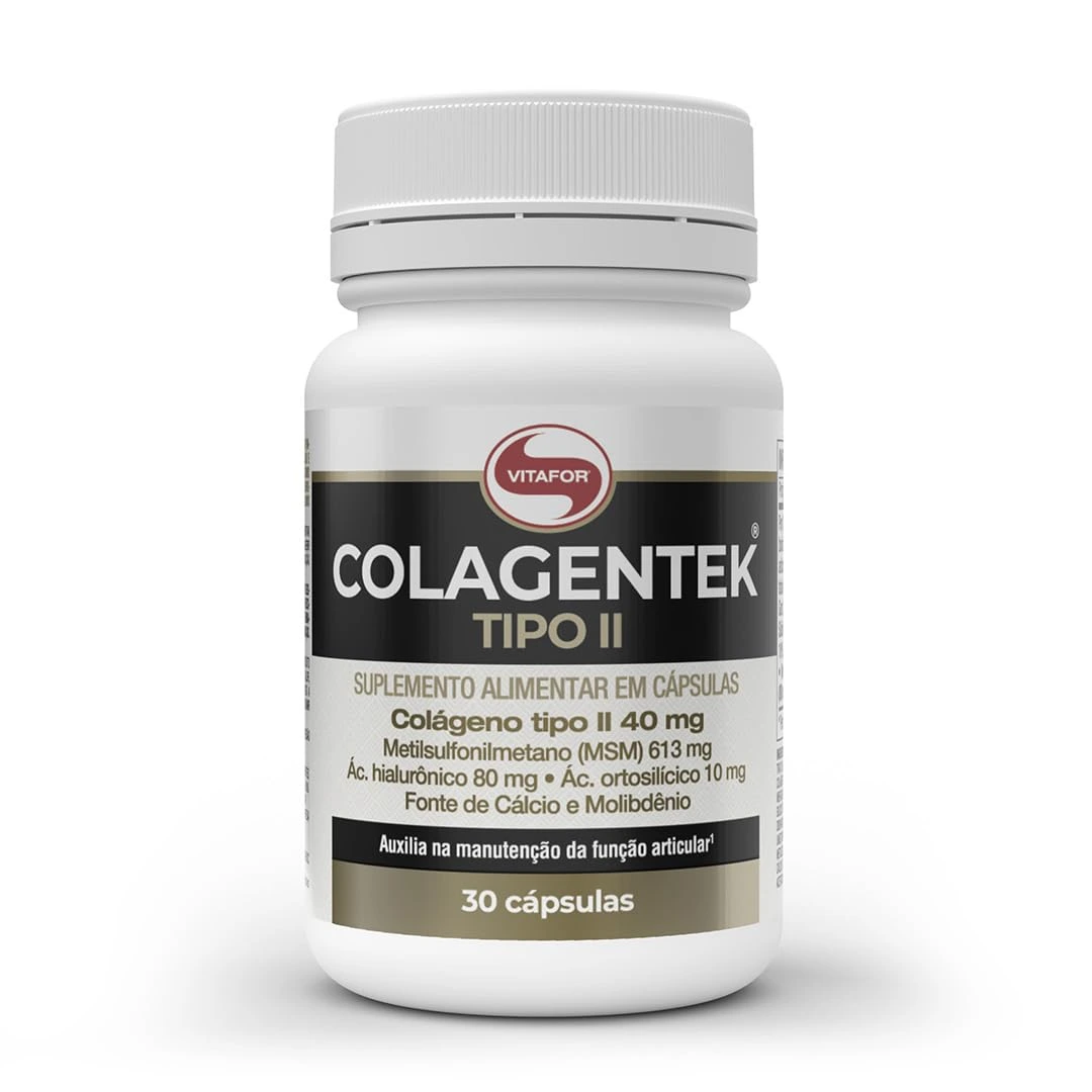 Colagentek Tipo II Vitafor 30 cápsulas — embalagem