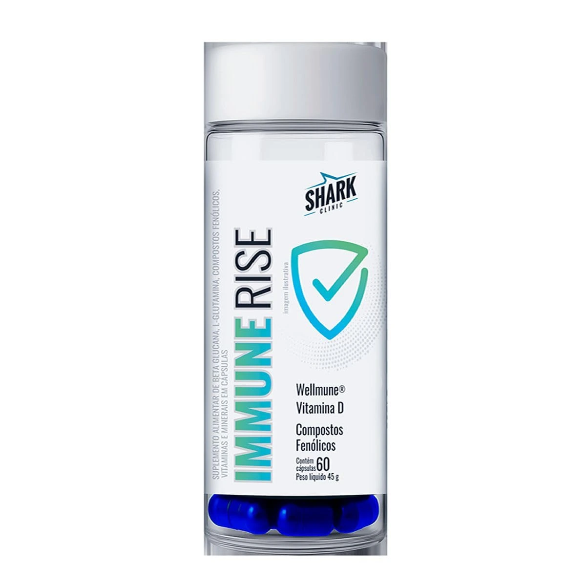 Immune Rise Shark Pro Clinic 60 cápsulas — embalagem