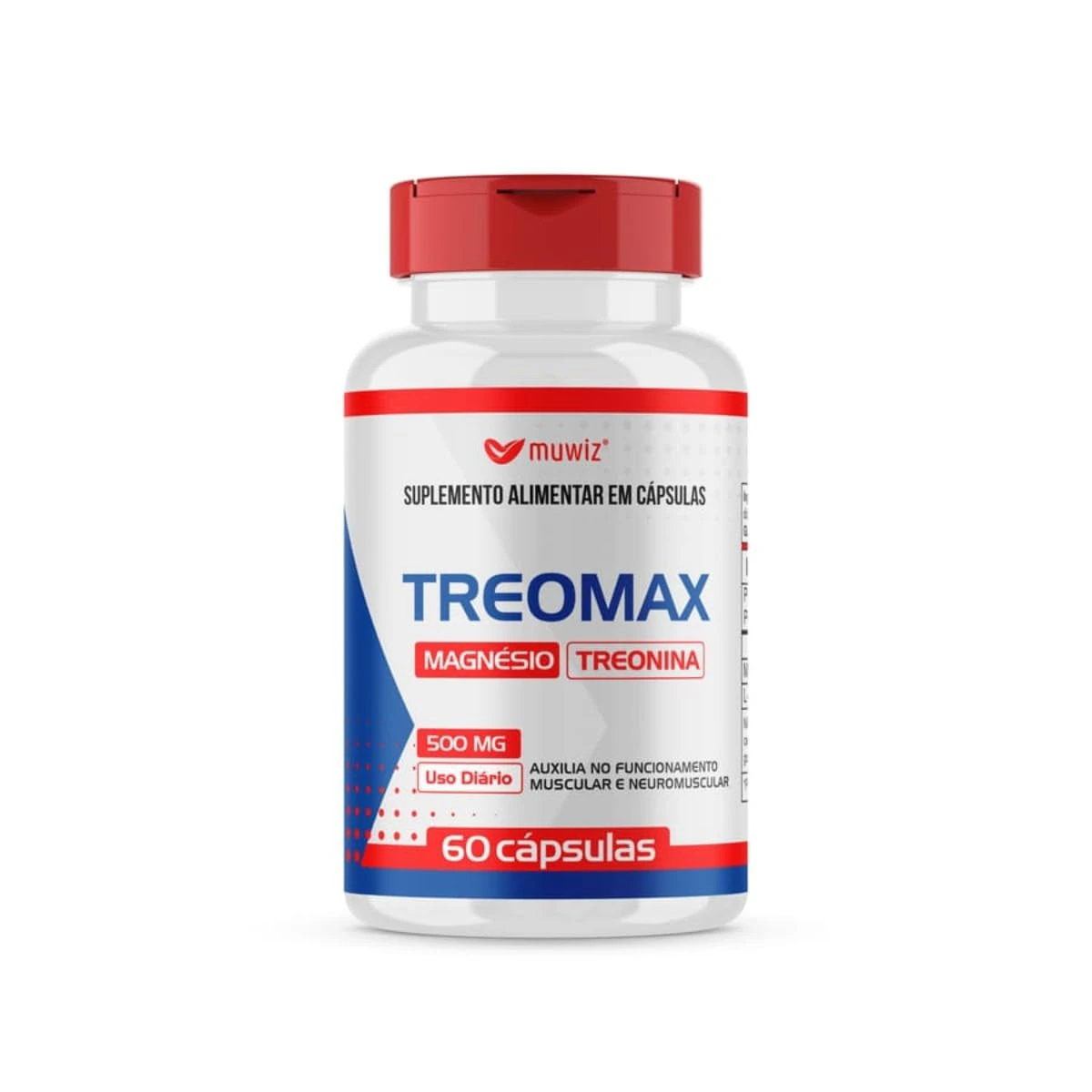 Treomax Magnésio e L-Treonina Muwiz 60 cápsulas — embalagem