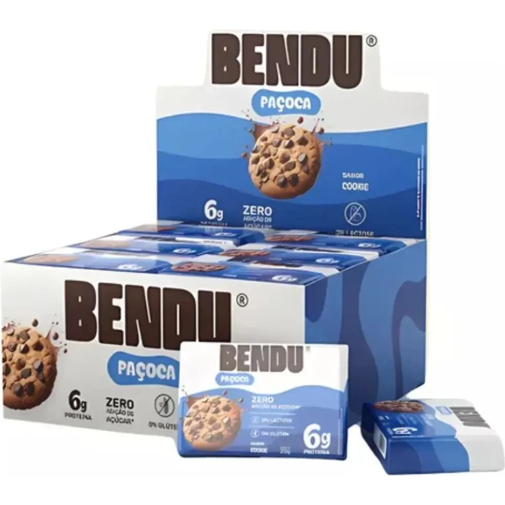 Embalagem de Bendu Paçoca Cookies display 24 unidades