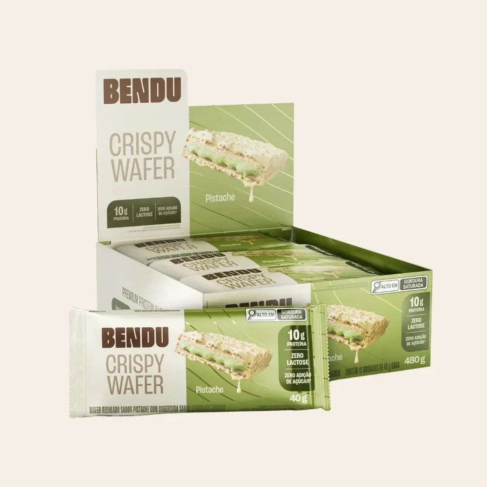 Embalagem de Bendu Crispy Wafer Pistache display 12 × 40 g