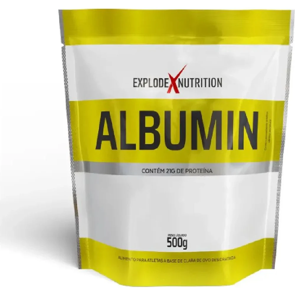 Embalagem de Albumin Explode Nutrition Natural refil 500 g