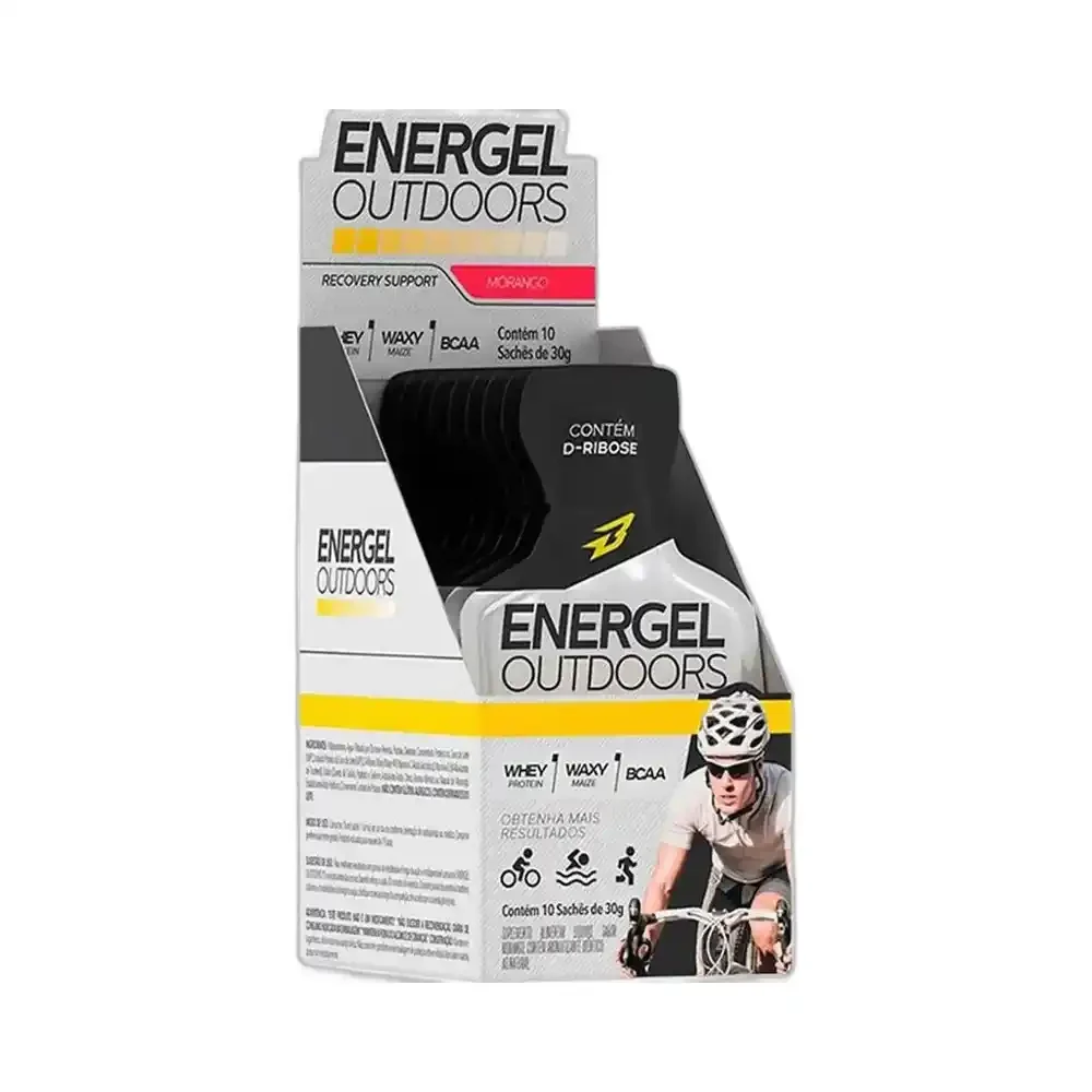 Energel Outdoors morango Silvestre Body Action, 10 × 30 g — embalagem