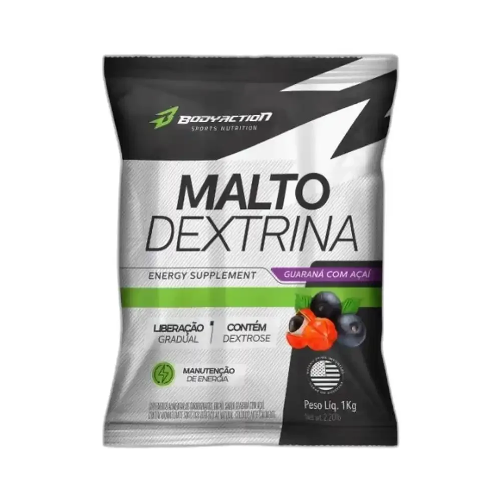 Maltodextrina guaraná e açaí Body Action, 1 kg — embalagem