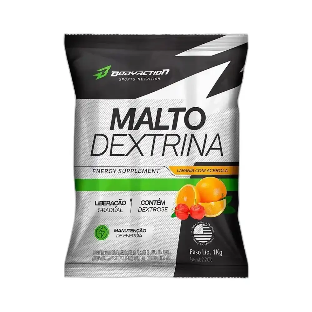 Maltodextrina laranja e Acerola Body Action, 1 kg — embalagem
