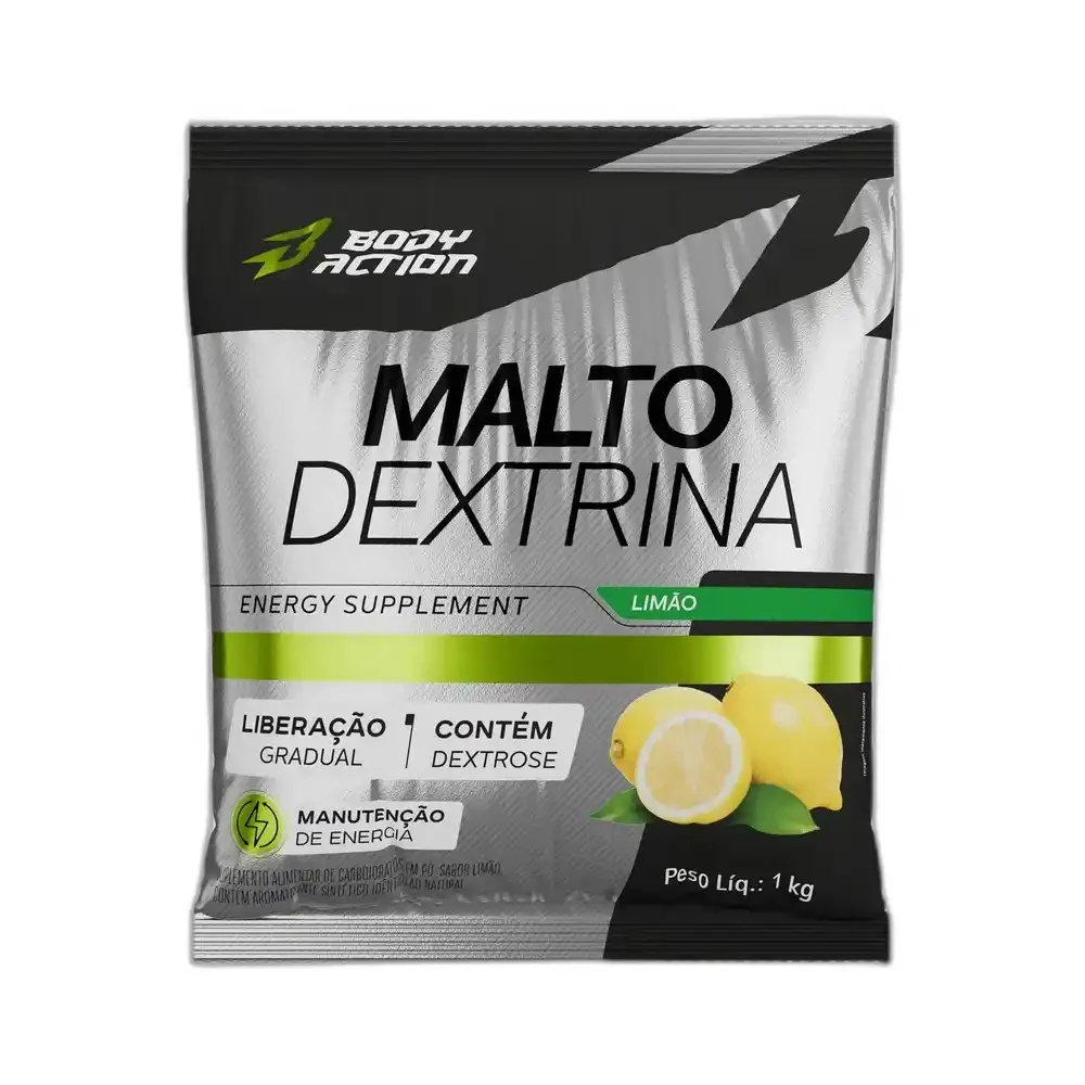 Maltodextrina limão Body Action, 1 kg — embalagem