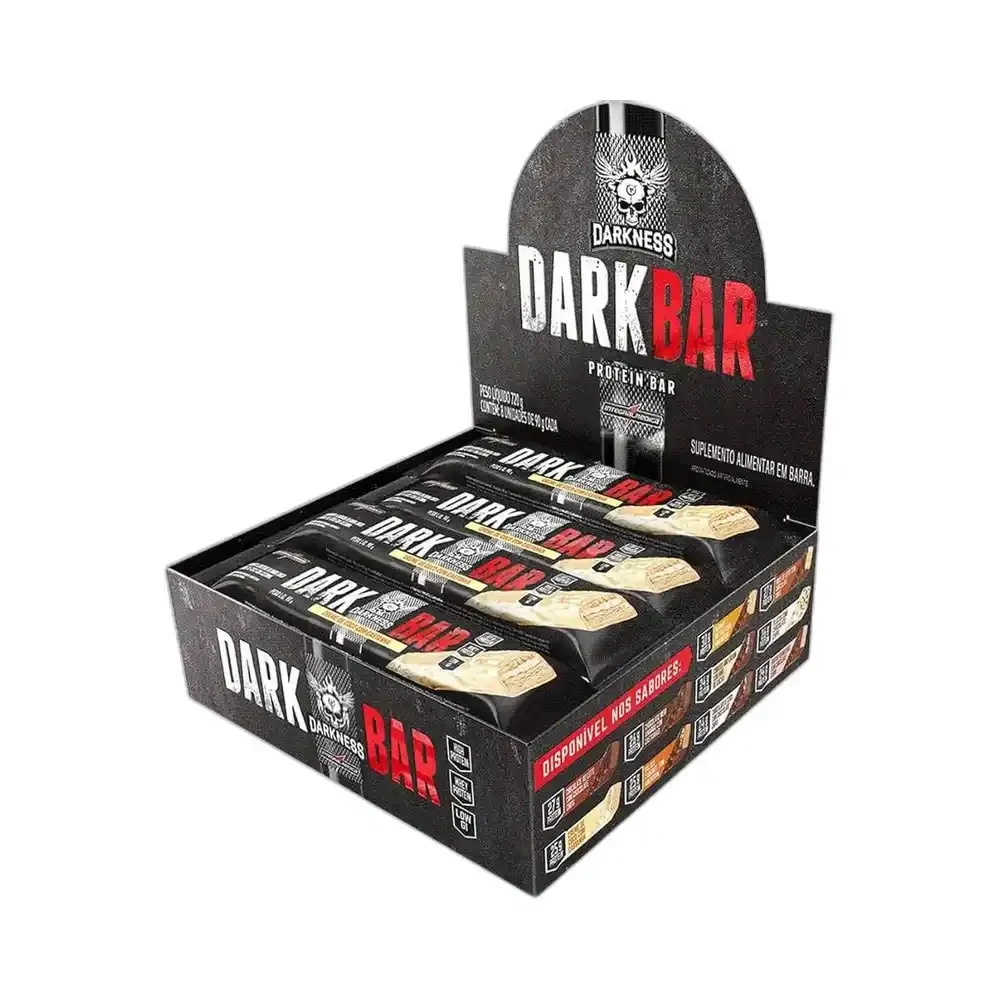 Dark Whey Bar chocolate Amargo Integralmédica, 8 × 90 g — embalagem