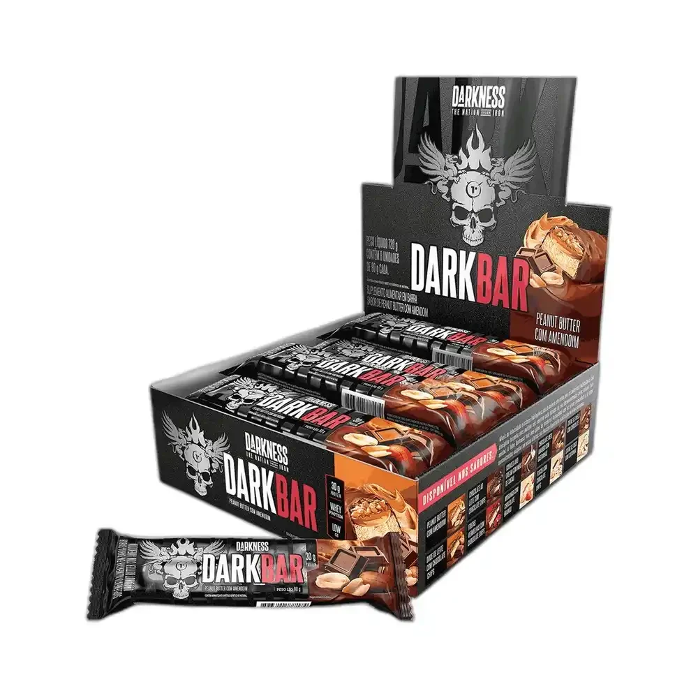 Dark Whey Bar Peanut Butter Integralmédica, 8 × 90 g — embalagem