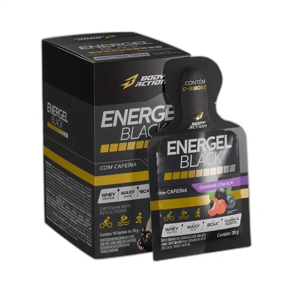 Energel Black guaraná & açaí Body Action, 10 × 30 g — embalagem