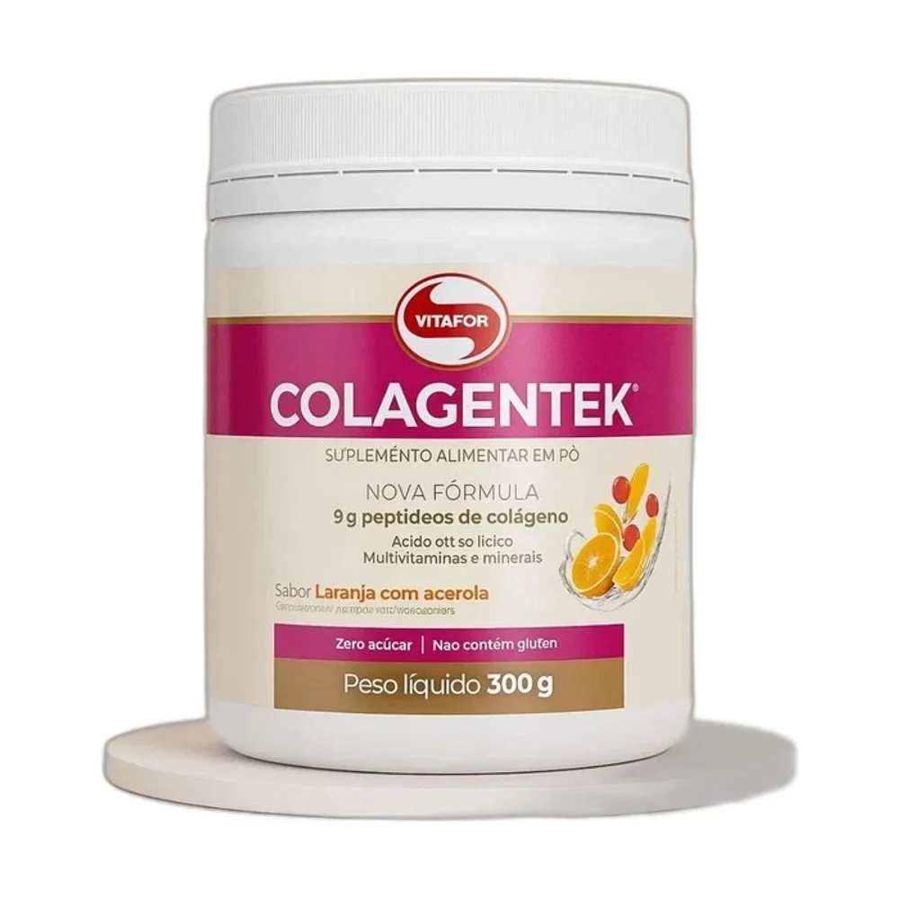 Colagentek laranja com Acerola Vitafor, 300 g — embalagem