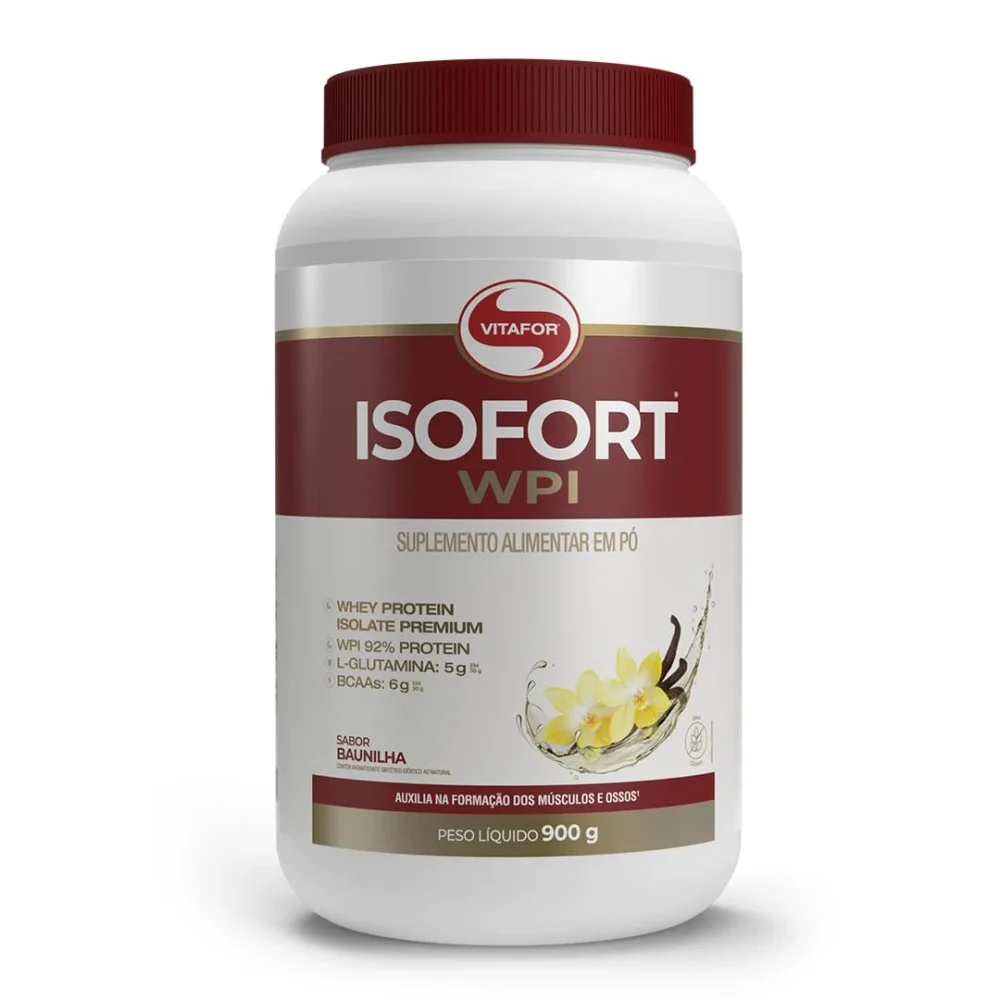 Isofort baunilha 900 g Vitafor — embalagem