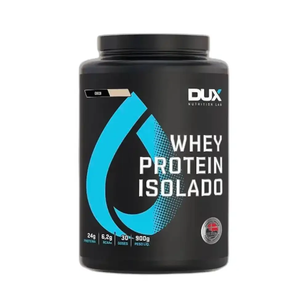 Whey Protein Isolado Coco 900 g DUX — embalagem