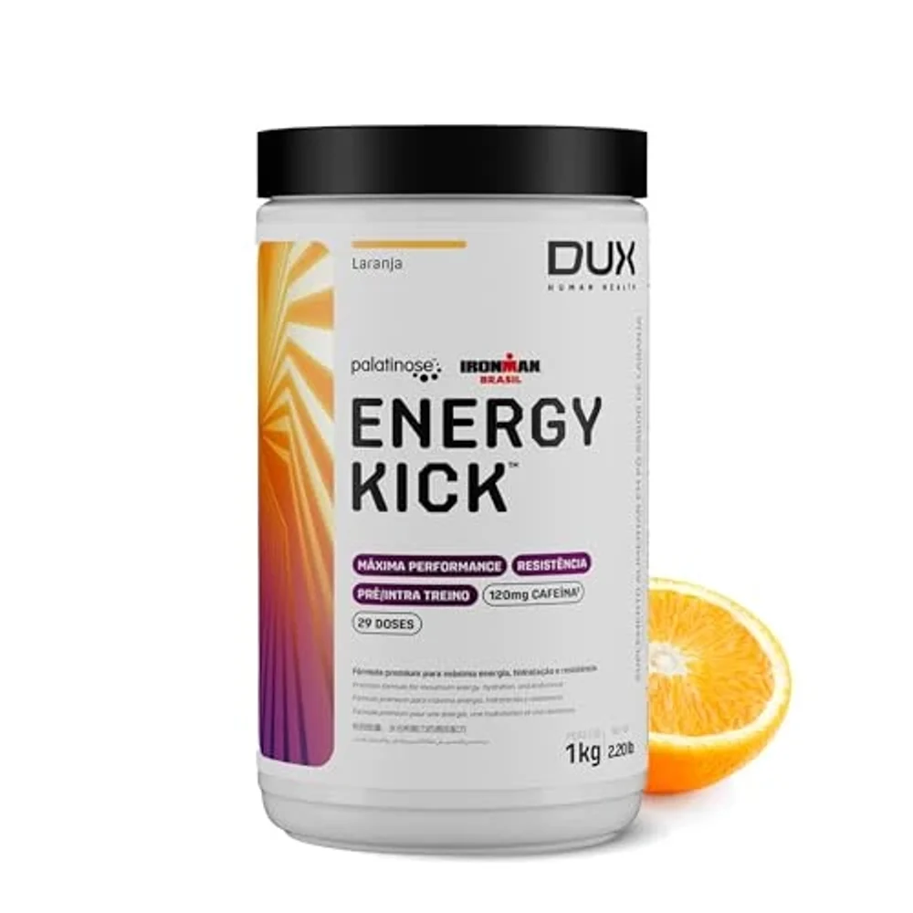Energy Kick + Caffeine laranja DUX 1 kg — embalagem
