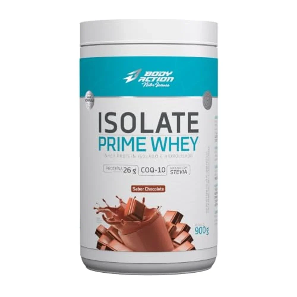 Isolate Prime Whey chocolate 900 g Body Action — embalagem