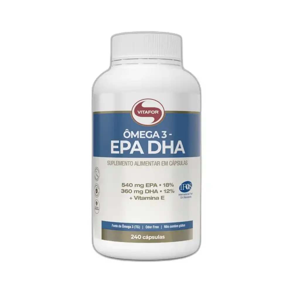 Omega 3 Epa e Dha 1 g 240 cápsulas Vitafor — embalagem