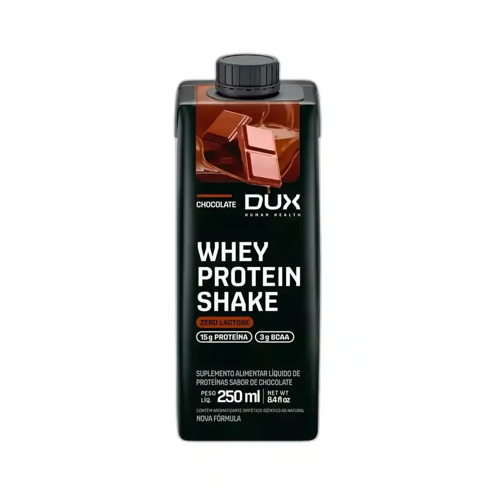 Whey Protein Shake chocolate DUX, 250 ml — embalagem