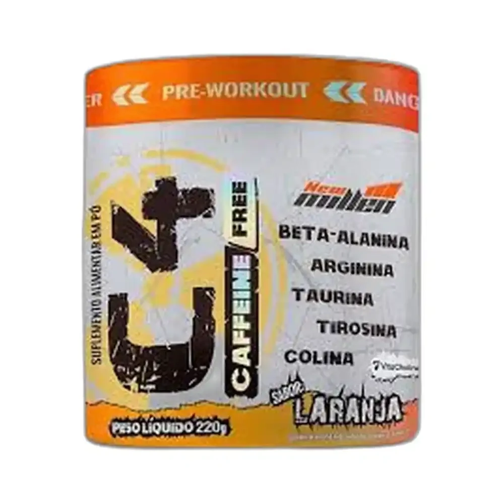 C4 Caffeine Free com Colina laranja New Millen, 220 g — embalagem