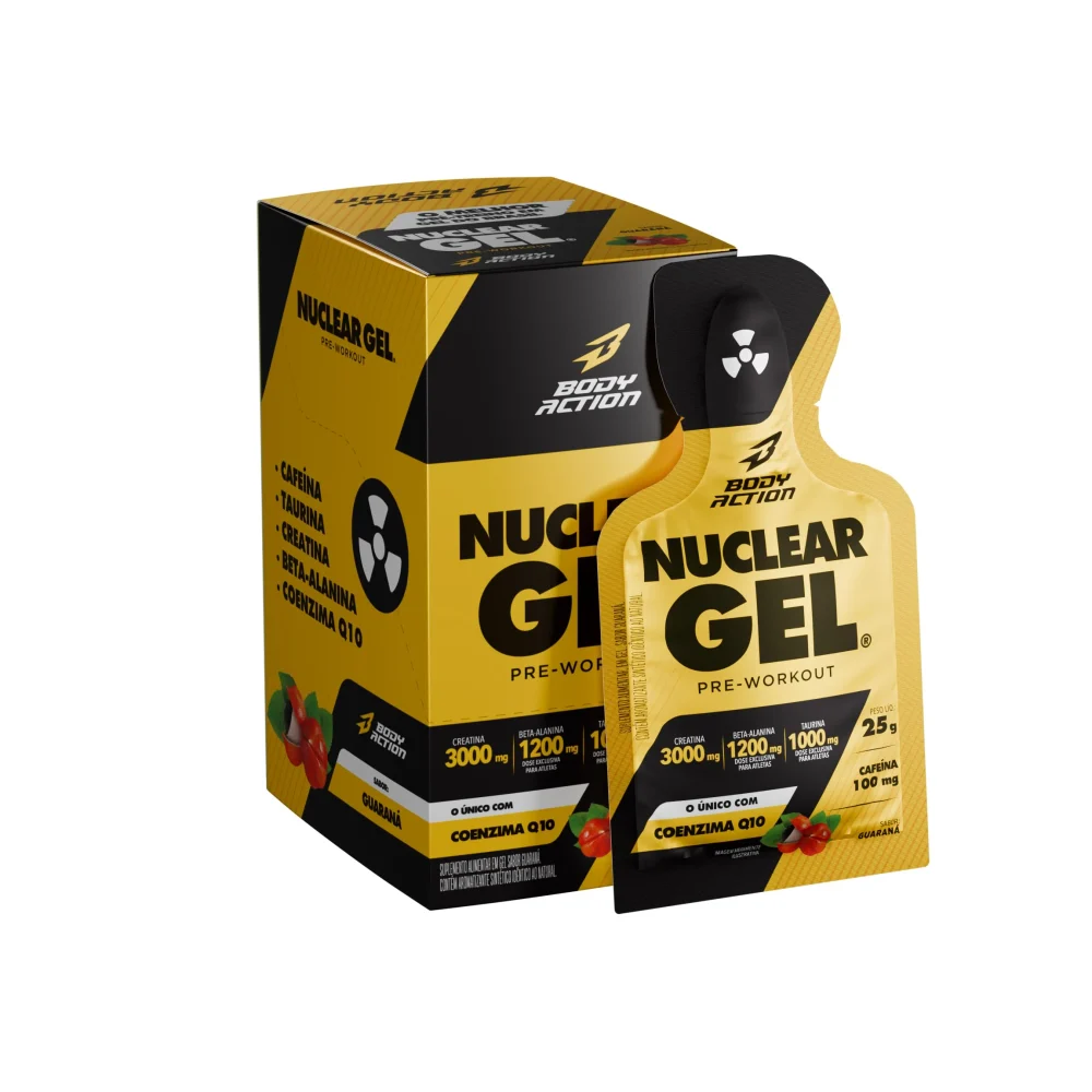 Nuclear Rush Gel guaraná Body Action 10 × 25 g — embalagem