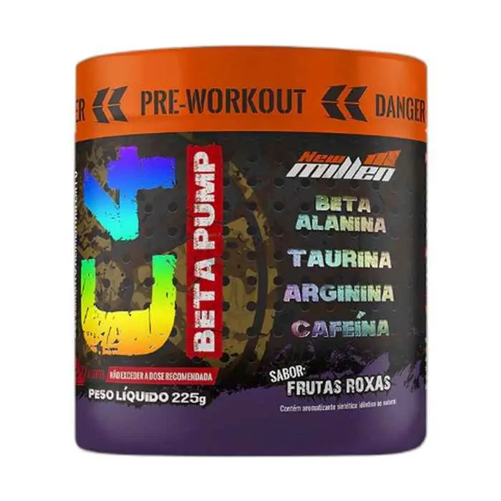 C4 Beta Pump pré-Workout frutas Roxas New Millen, 225 g — embalagem