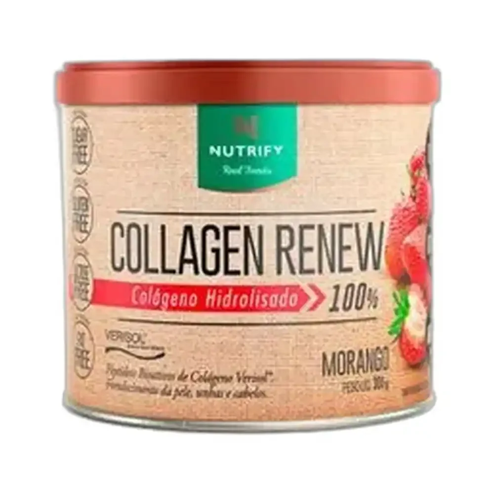 Collagen Renew morango Nutrify, 300 g — embalagem