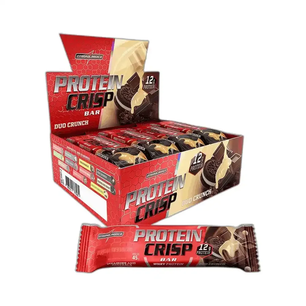 Crisp Bar Duo Crunch Integralmédica, 12 × 45 g — embalagem