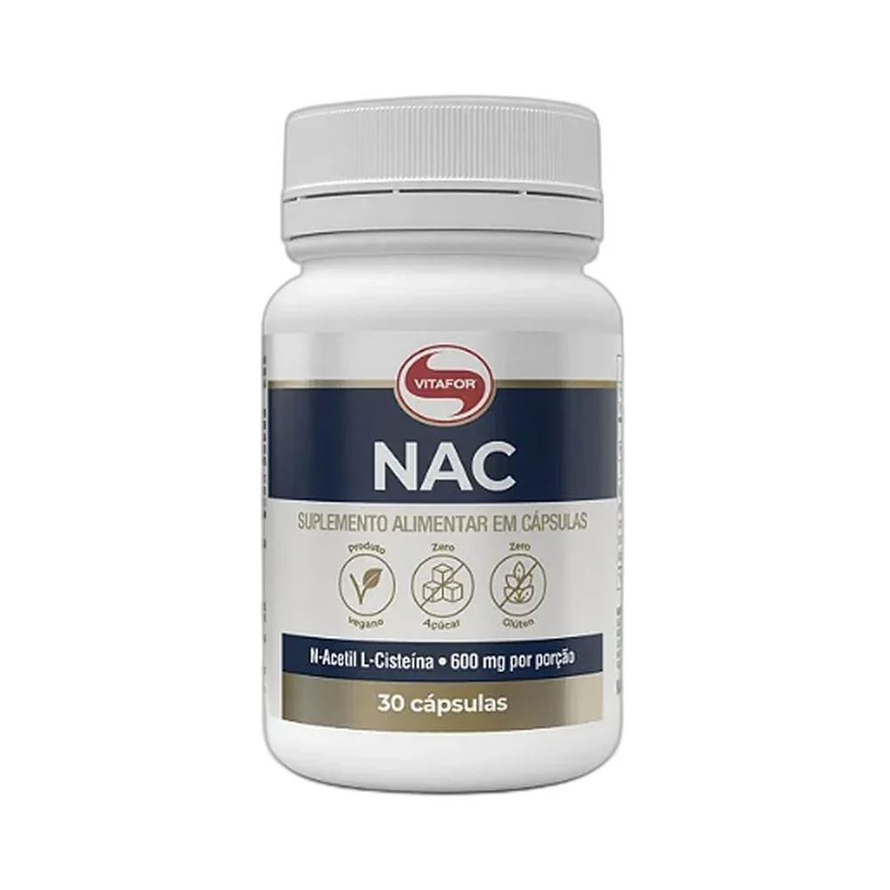 NAC Acetilcisteina 30 cápsulas Vitafor, 750x30 cápsulas — embalagem