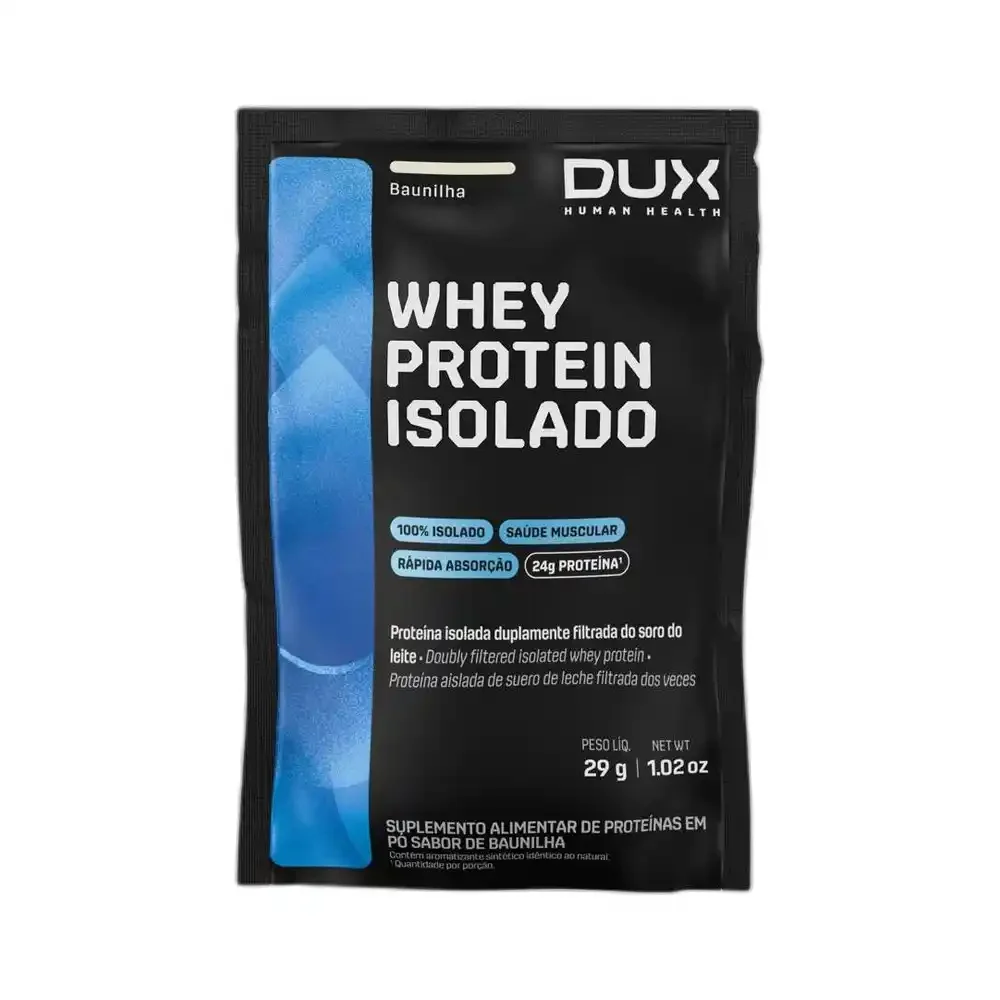 Whey Protein Isolado baunilha DUX — embalagem