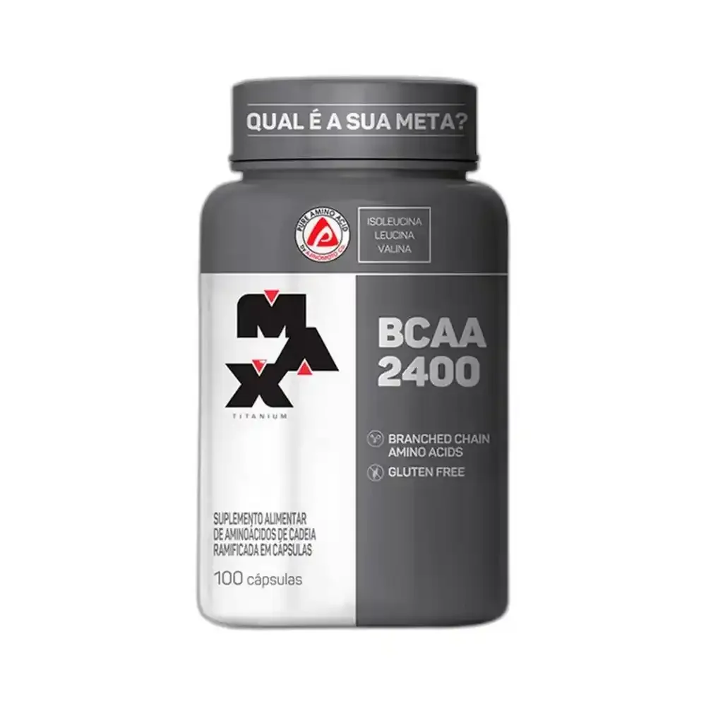 BCAA 2400 Max Titanium, 100 Cápsulas — embalagem