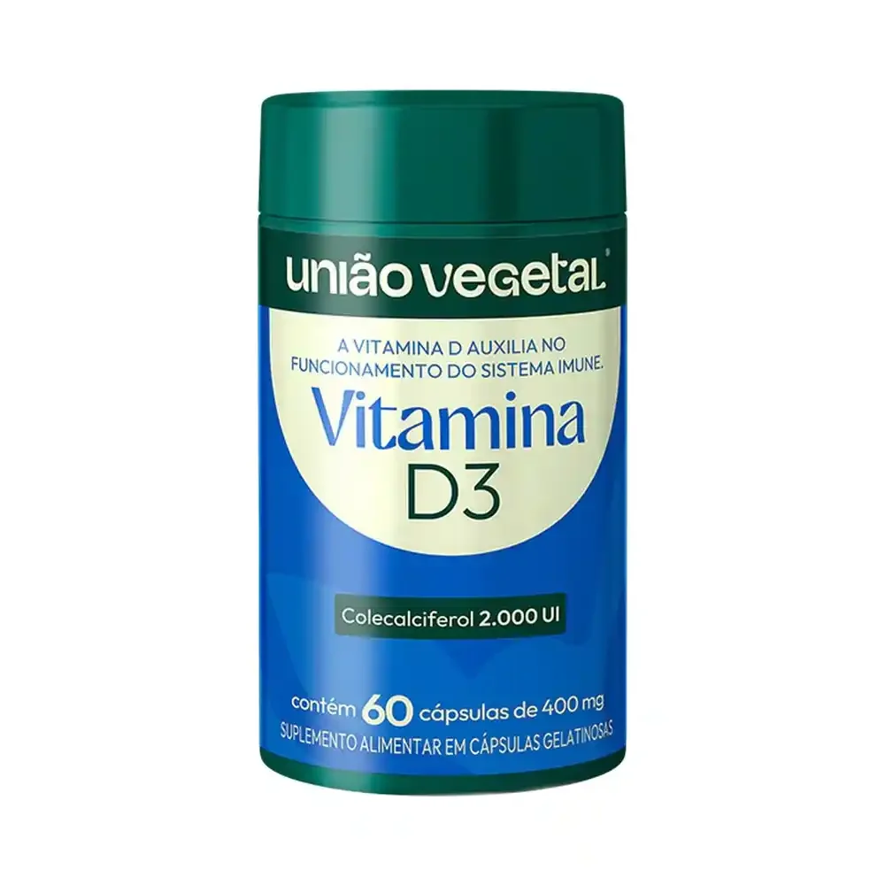 Vitamina D3 60x2000ui União Vegetal — embalagem
